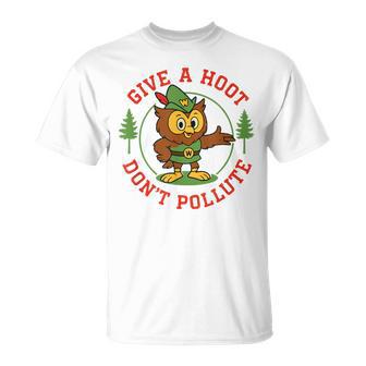 Give A Hoot Retro Owl Nature Conservation T-Shirt | Seseable CA