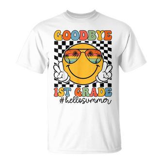 Goodbye 1St Grade Hello Summer 2025 First Grade Graduation T-Shirt - Thegiftio UK