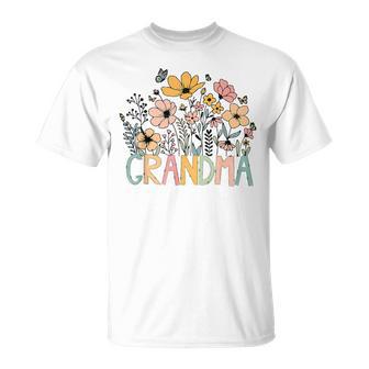 Grandma Floral Vintage Wildflower T-Shirt | Mazezy