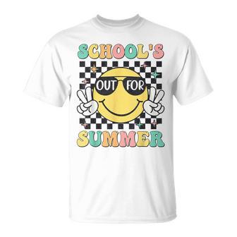 Groovy School's Out For Summer Last Day Of School Boys Girls T-Shirt | Mazezy