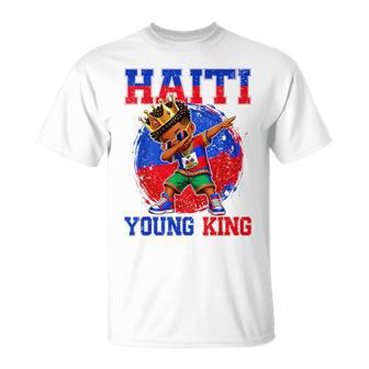 Haiti Young King Haiti Flag Melanin For Black Boys Kids T-Shirt - Monsterry