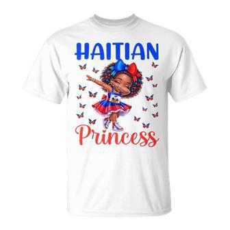 Haitian Princess Haiti Flag Melanin Cute Dabbing Girls Kids T-Shirt | Mazezy