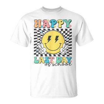 Happy Checkered Last Day Of School Teacher Student Kids T-Shirt - Thegiftio UK