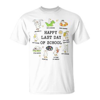 Happy Last Day Of School End Of School YearGoose Teacher T-Shirt - Monsterry