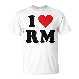 I Heart Rm Initials I Love RM First And Last Name R M T-Shirt - Monsterry