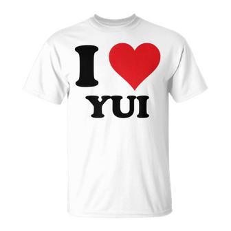 I Heart Yui ファーストネーム I Love パーソナライズ Tシャツ - Kawaiitshirt