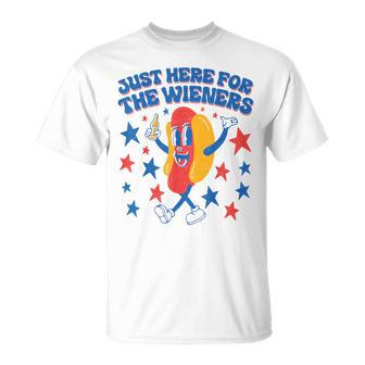 Hot-Dog I'm Just Here For The Wieners 4Th Of July T-Shirt - Thegiftio UK