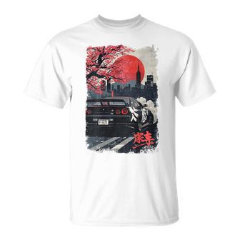 Jdm ドリフトレーシングカー 日本桜アート 背面 Tシャツ - Kawaiitshirt