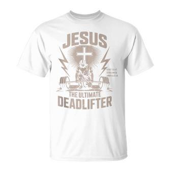 Jesus The Ultimate Deadlifter Muscle Kid Christian Gym T-Shirt - Monsterry