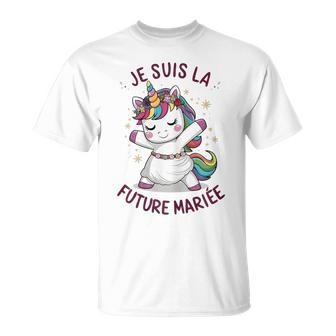 Jeuis La Future Mariée Mariage Licorne T-Shirt - Cadeauxyz