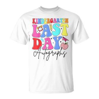 Kindergarten Last Day Autographs Teachers Kids Graduation T-Shirt - Thegiftio UK