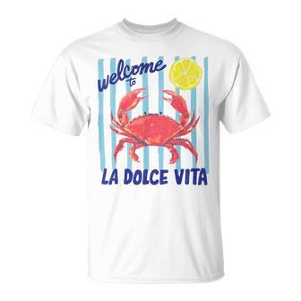 La Dolceita Crab Lemon Italia Costeraerano Retro Gráfico Camiseta unisex - Regaloses