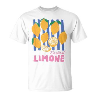 La Vita Al Limone Italian Lemon Fruit Summer Aesthetic T-Shirt | Mazezy