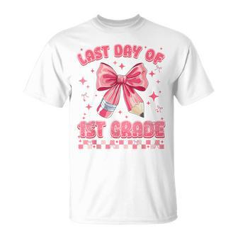 Last Day Of 1St Grade First Graduation Pencil Coquette Girl T-Shirt - Monsterry