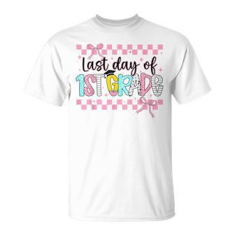 Last Day Of 1St Grade Graduation Coquette Teacher Girl T-Shirt - Thegiftio UK