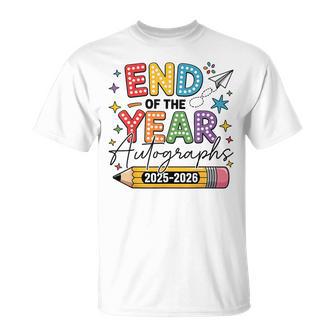 Last Day Of School End Of The Year Autographs 2025-2026 T-Shirt - Thegiftio UK