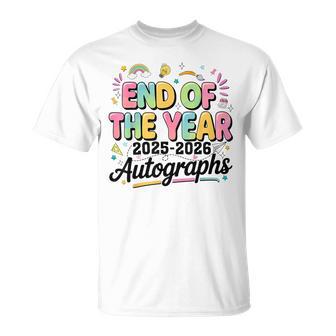 Last Day Of School Graduation Autographs 2026 Teacher T-Shirt - Thegiftio UK