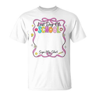 Last Day Of School Sign My Graduation Summer Kid T-Shirt | Mazezy
