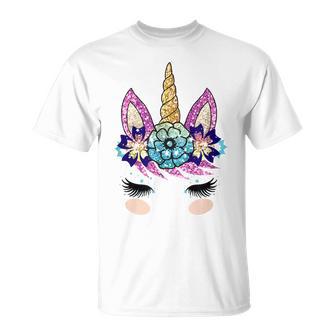 Licorneisage Avec Fleurs Cils Pour S Hommes Enfants T-Shirt - Cadeauxyz