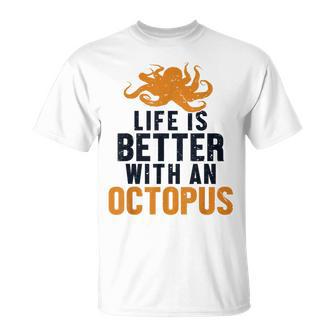 Life Is Better With An Octopus Cephalopoda 蛸 Tシャツ - Kawaiitshirt