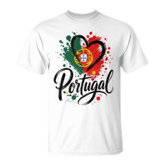 I Love Portugalacacionesiajes Corazón Bandera Turista Diseño In Mangas Camiseta unisex - Regaloses