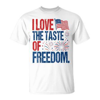 I Love The Taste Of Freedom Couples Matching 4Th Of July T-Shirt - Thegiftio UK