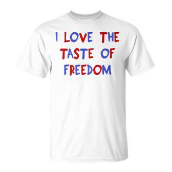 I Love The Taste Of Freedom Matching Fourth Of July Couple T-Shirt | Seseable UK