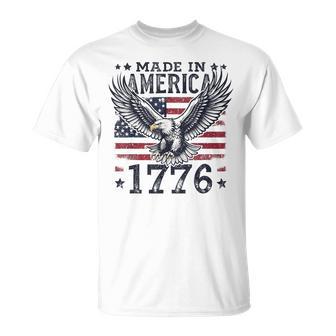 Made In America 1776 Patriotic Eagle Us Flag Vintage T-Shirt - Thegiftio UK
