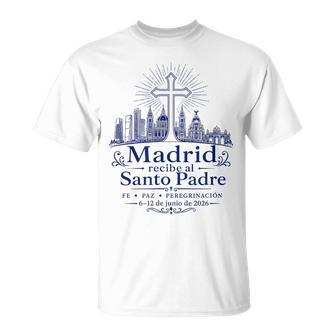 Madrid Recibe Alanto Papa 2026 Católicoímbolos De Pez Camiseta unisex - Regaloses