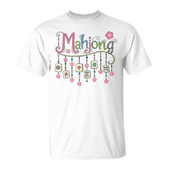 Mahjong Beaded Tiles Mahjong Love Playing Chinese Game T-Shirt | Mazezy