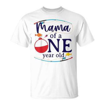 Mama Of The Big One Fishing O-Fish-Ally Birthday Boy Family T-Shirt - Thegiftio