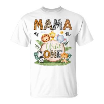 Mama Of The Wild One Safari Jungle 1St Birthday Matching T-Shirt - Thegiftio