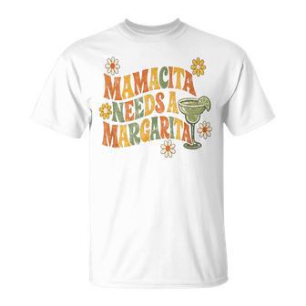 Mamacita Needs A Margarita Retro Groovy Cinco De Mayo T-Shirt - Thegiftio