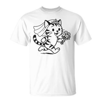 Mariée De Mariage Chat Mignon T-Shirt - Cadeauxyz