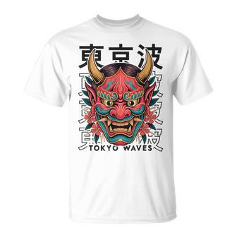 Maschera Giapponese Del Diavolo Hannya Giapponese Oni Maschera Yokai Oni Maglietta - Novitaregali
