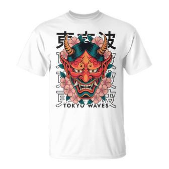 Masque De Démon Japonais Yokai Devil Hannya Japan Oni T-Shirt - Cadeauxyz