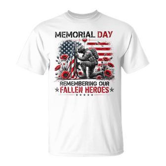 Memorial Day Remembering Our Fallen Heroes Patriotic Us Flag T-Shirt | Mazezy
