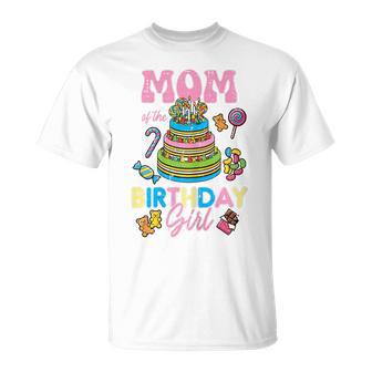 Mom Of Birthday Girl Cake Bday Party Family Matching Women T-Shirt - Monsterry UK