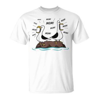 Mom Seagull Mama Seagulls Mother's Day Humor Gitfs T-Shirt | Mazezy