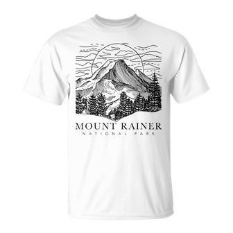 Mount Rainier Washington Mountain Mt Climbing Summit Hiking T-Shirt - Monsterry