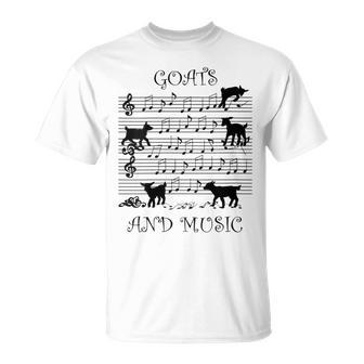 Musique Et Chèvres Musicien Notes De Musique T-Shirt - Cadeauxyz