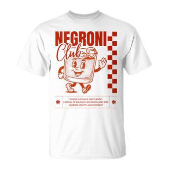 Negroni Club I Retro Italo Classic Gin Cocktail Dos T-Shirt - Cadeauxyz