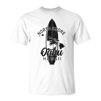 North Shore Oahu Hawaii Surf Board Surfing Surfer Hawaiian T-Shirt - Thegiftio UK