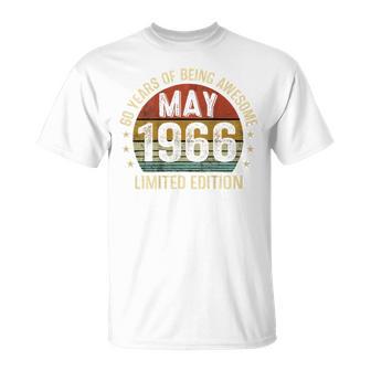On Back 5月の誕生日 Est 1966年限定版 60Th Tシャツ - Kawaiitshirt