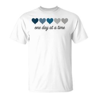 One Day At A Time Motivational Heart T-Shirt - Thegiftio UK
