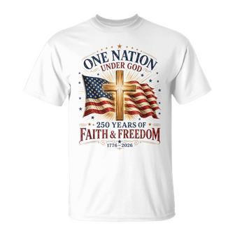 One Nation Under God Christian Patriotic 250Th Anniversary T-Shirt - Thegiftio UK