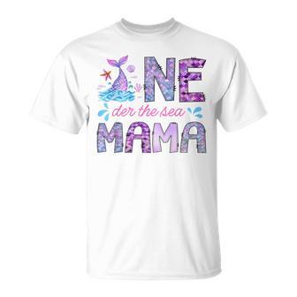 Oneder Under The Sea Mama 1St Birthday Girl Mermaid T-Shirt - Thegiftio UK