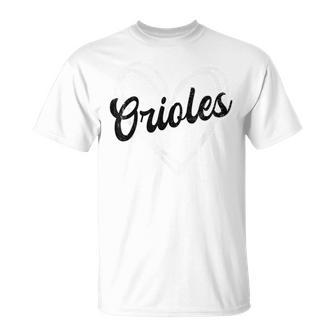 Oriole Name Retro Vintage Heart For Boy Girl T-Shirt - Thegiftio UK