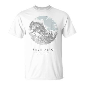 Palo Alto カリフォルニア コーディネート 地図 故郷 Tシャツ - Kawaiitshirt