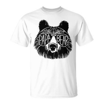 Papa Bear Face Sunglasses Dad Grandpa Father’S Day T-Shirt - Monsterry UK